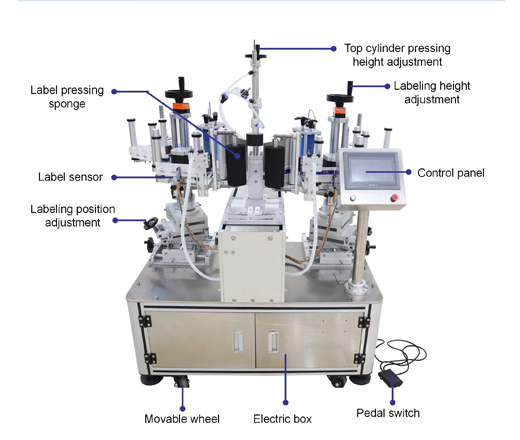 semi automatic flat label applicator labeling machine